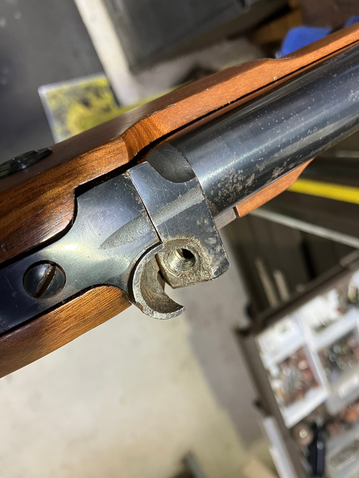 Cleaned muzzleloader bolster with the ignition hole re-tapped