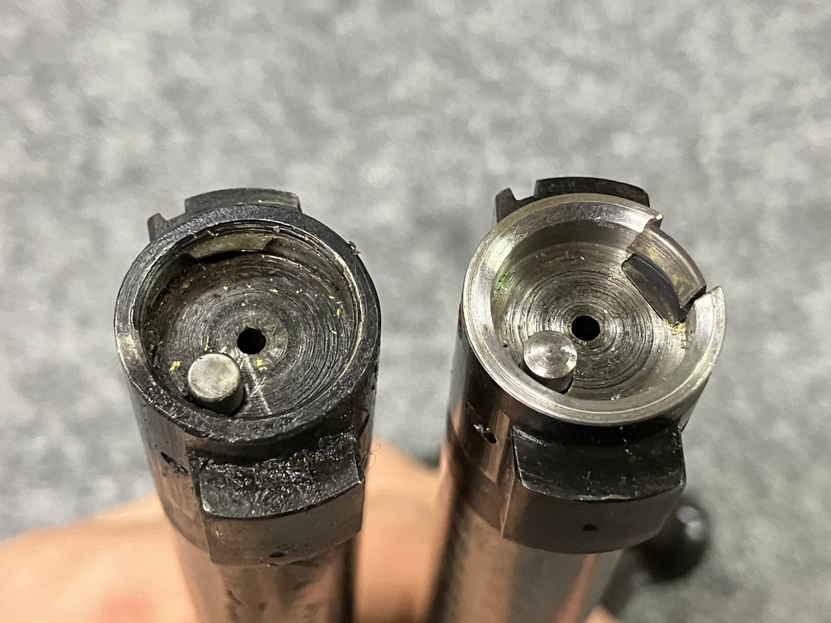 Remington 700 bolt faces comparing factory clip extractor and Sako-style claw extractor